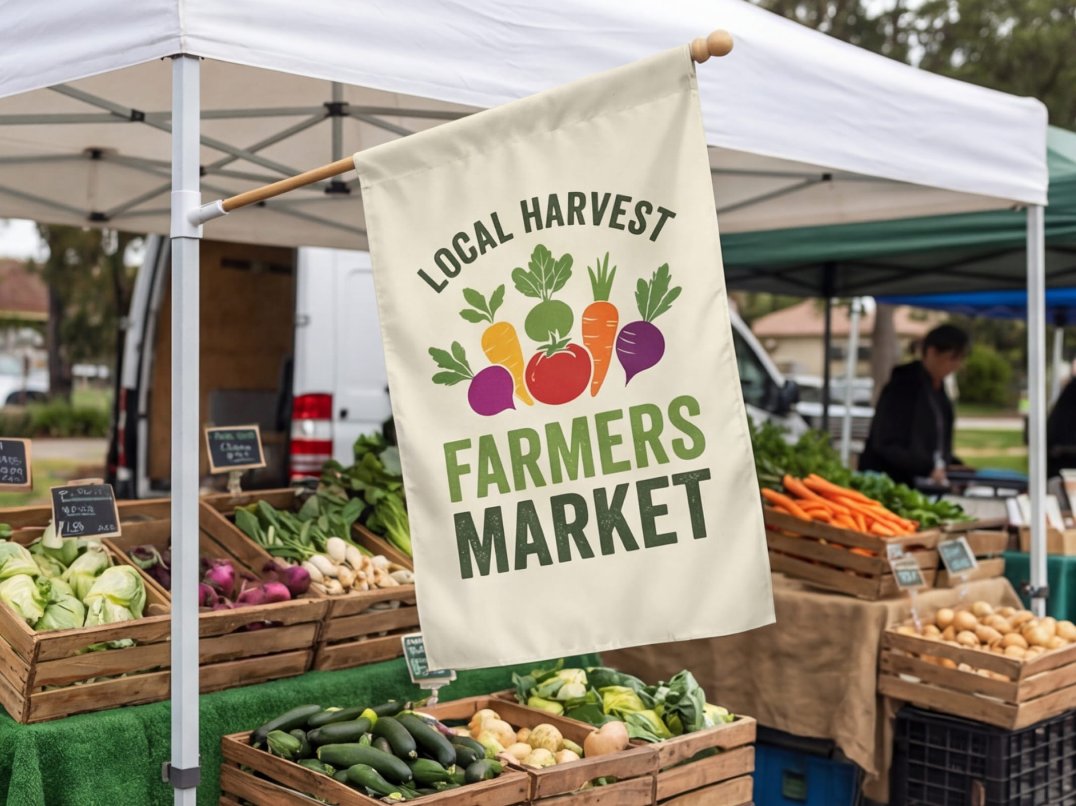 Custom Rectangle Flag for Farmers Markets – PRINTDRILL