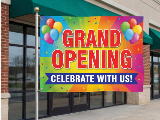 Custom Rectangle Flag for Grand Openings