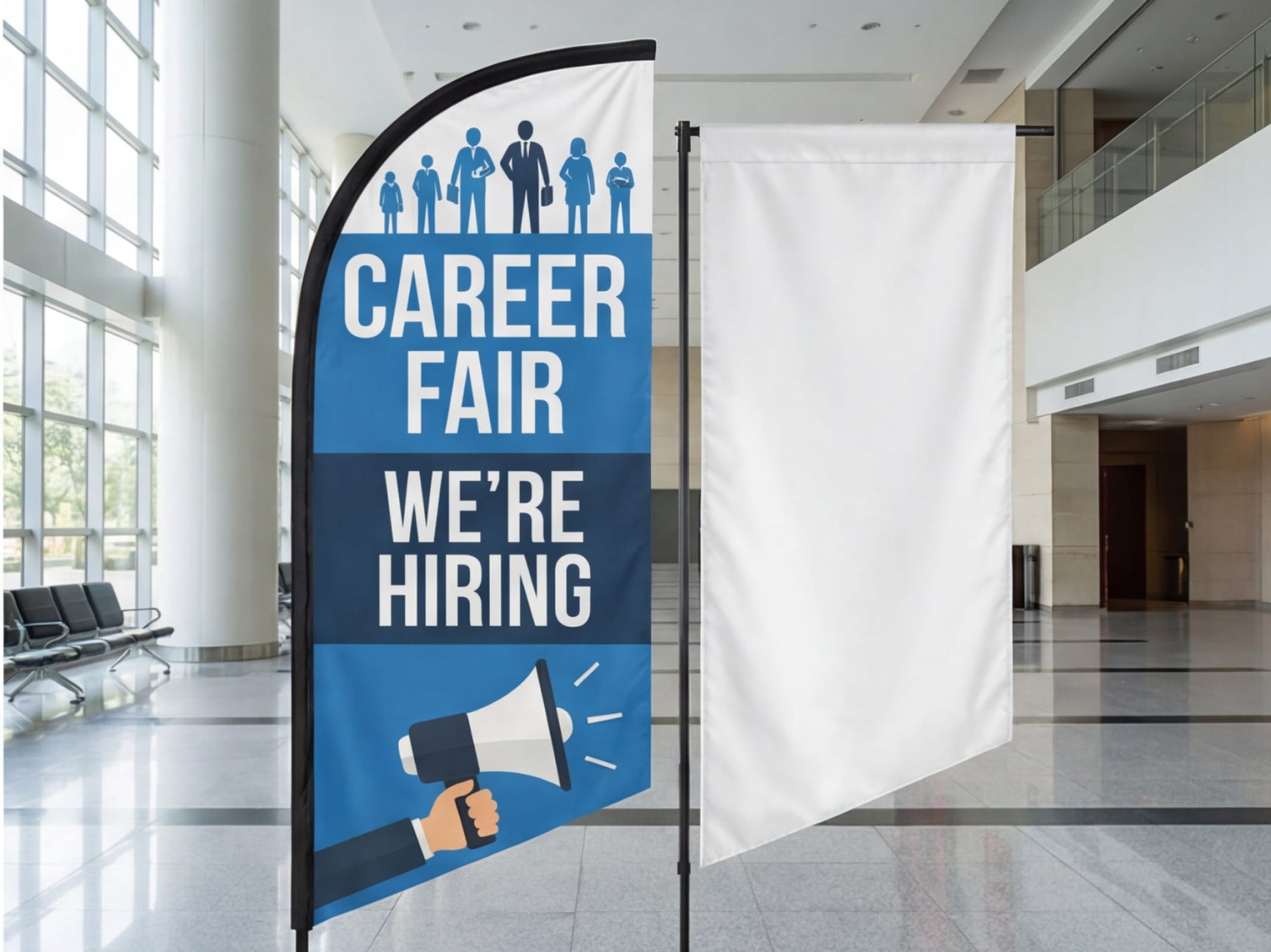 Custom Rectangle Flag for Hiring Events
