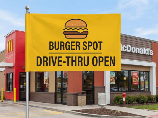 Custom Rectangle Flag for Restaurants and Fast Food