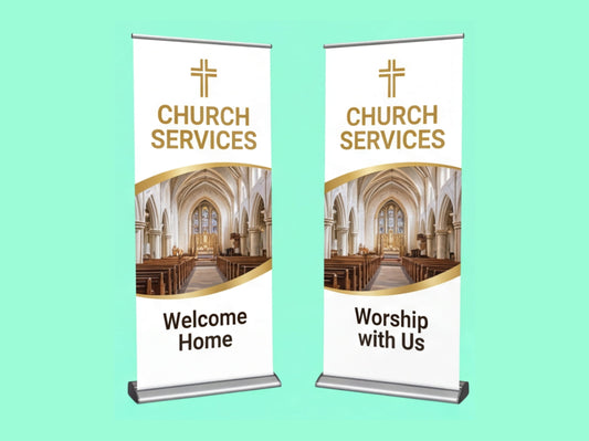 Custom Retractable Banner for Church Services