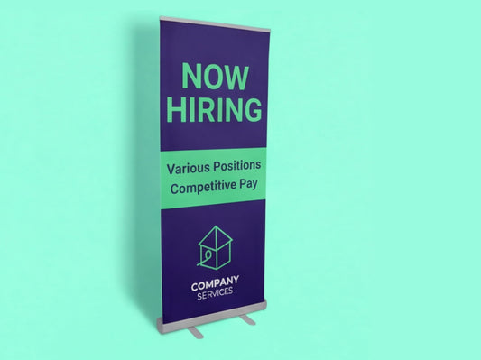 Custom Retractable Banner for Now Hiring Sign