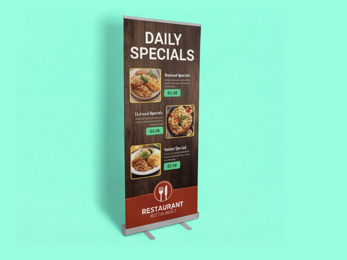 Custom Roll up Banner for Menu Board