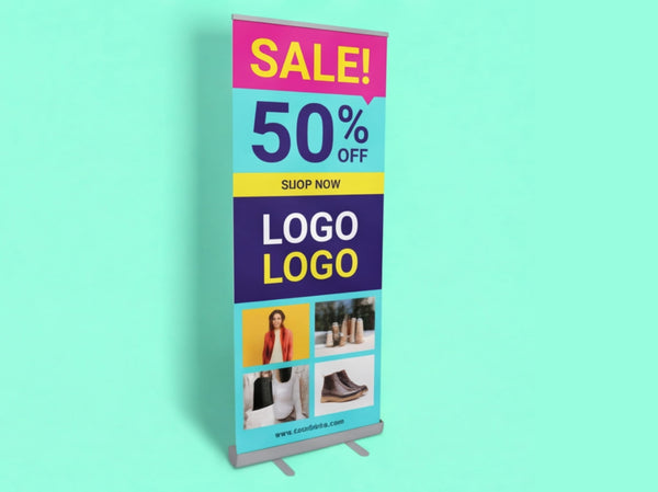 Custom Roll up Banner for Retail Storefront – PRINTDRILL