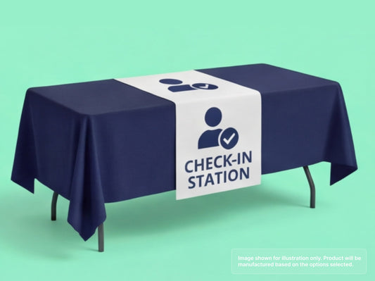 Custom Table Runner for Check-in Station