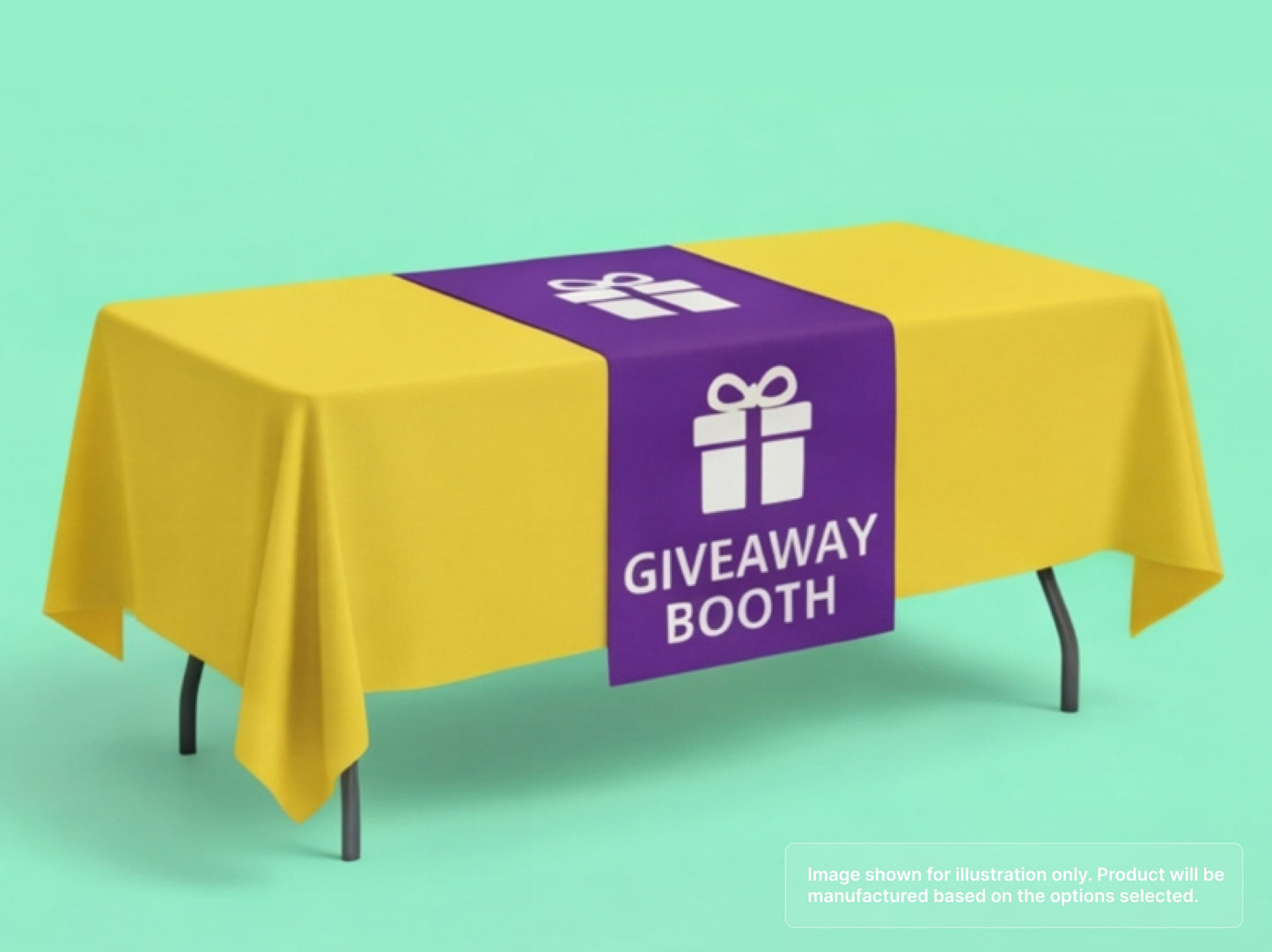 Custom Table Runner for Giveaway Booth