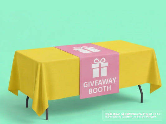 Custom Table Runner for Giveaway Booth for Events