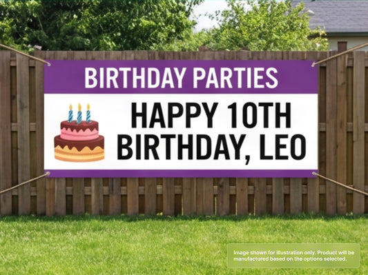 Custom Vinyl Banner for Birthday Parties