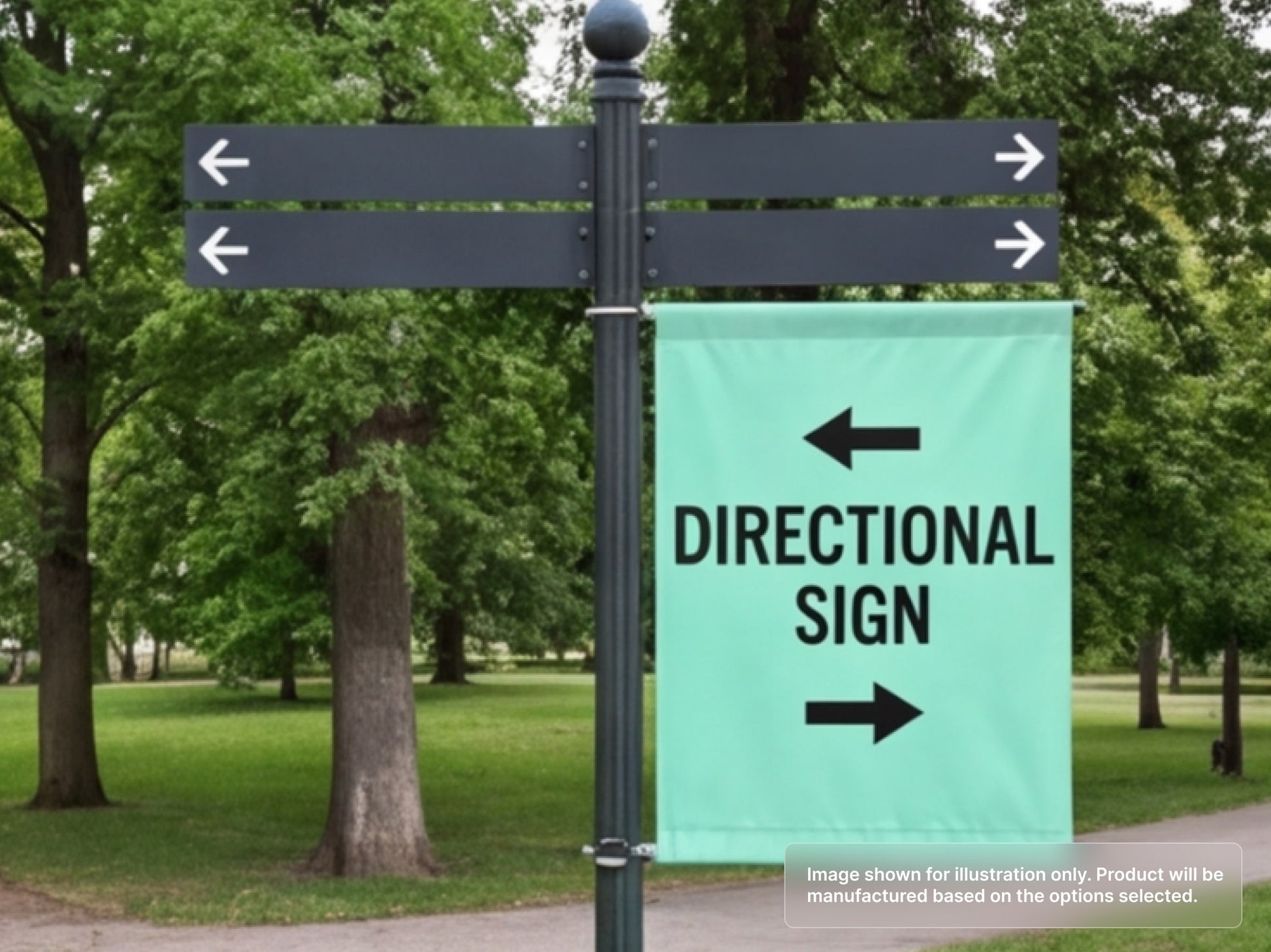 Custom Vinyl Banner for Directional Sign
