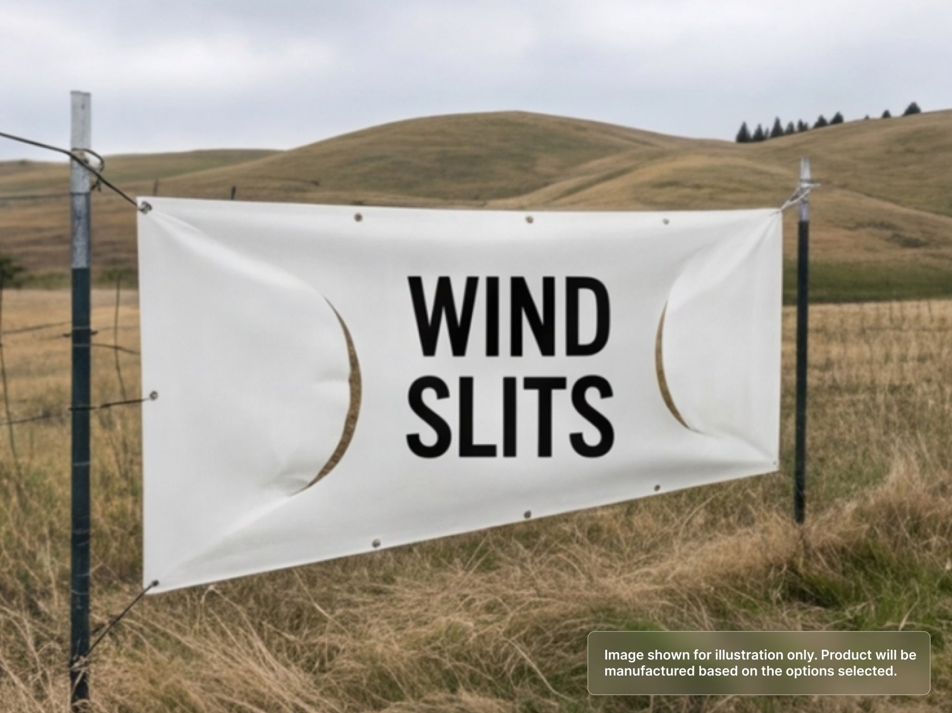 Custom Vinyl Banner with Wind Slits