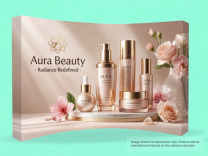 Fabric Curved Pop Up Display for Cosmetics and Beauty