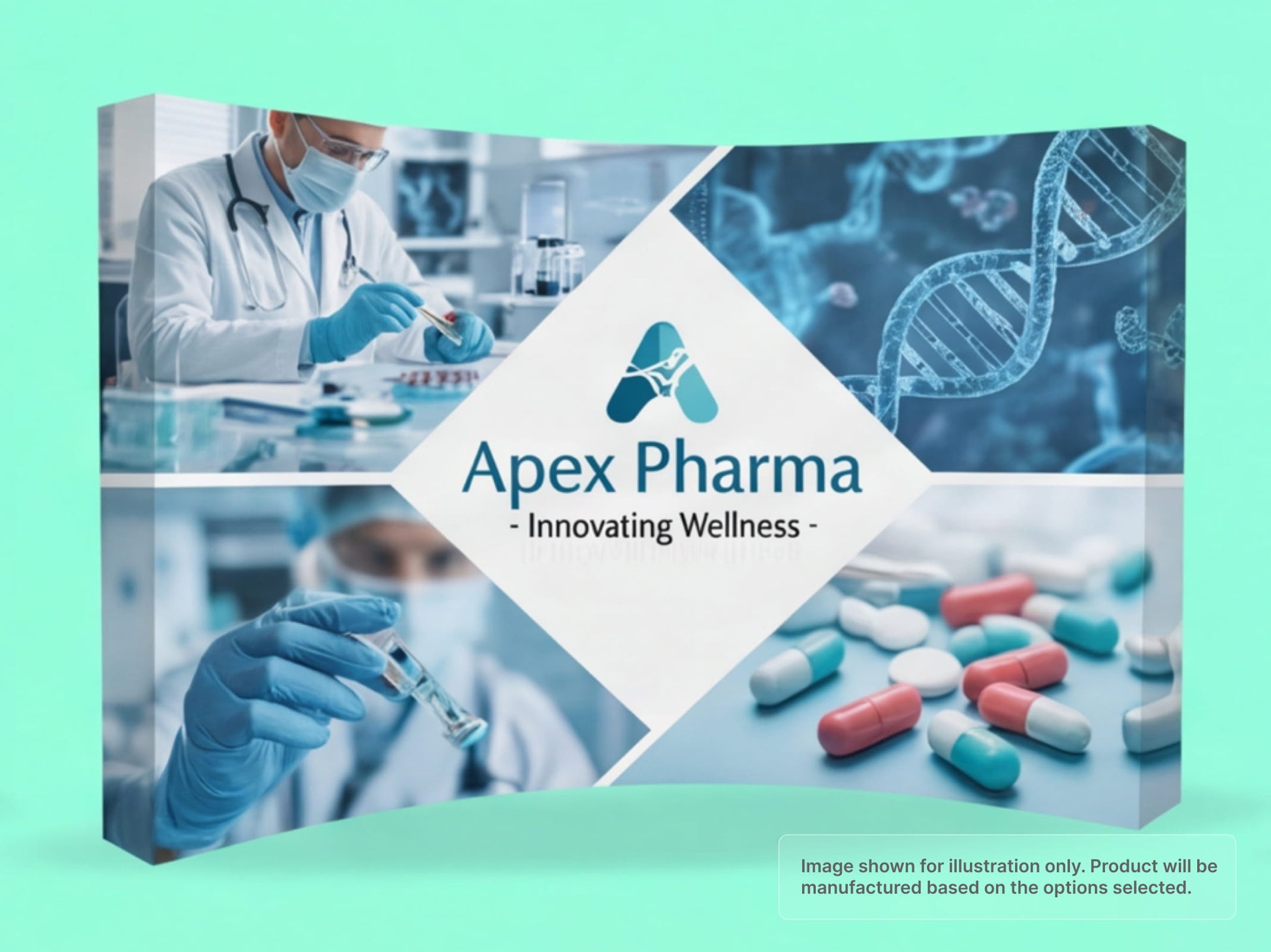 Fabric Curved Pop Up Display for Healthcare and Pharmaceuticals