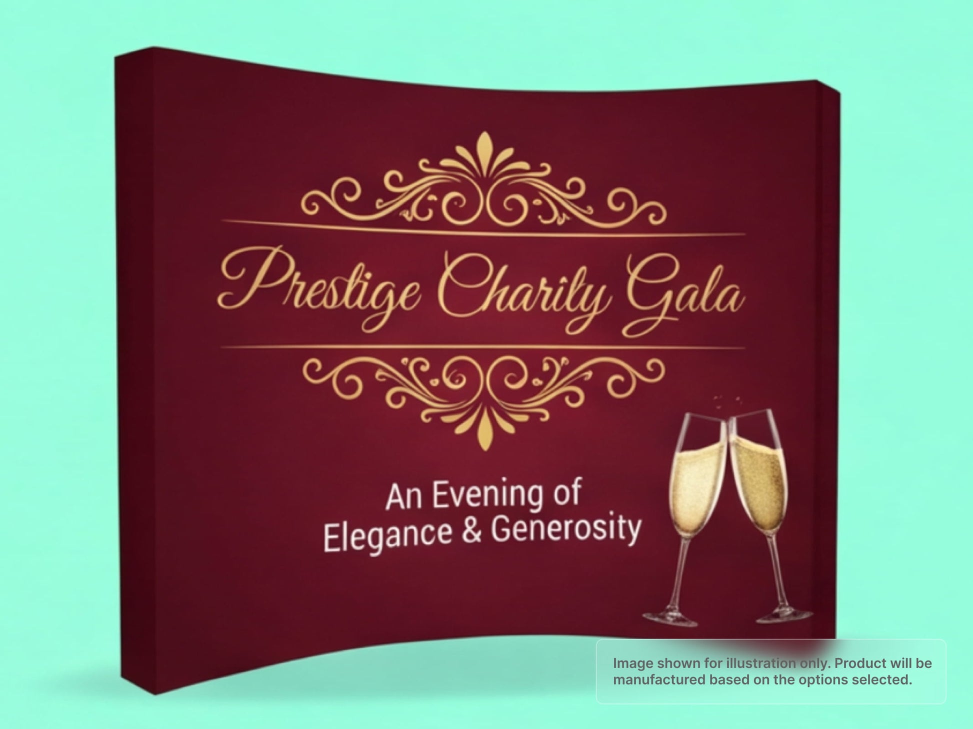 Fabric Curved Pop Up Display for Luxury Galas