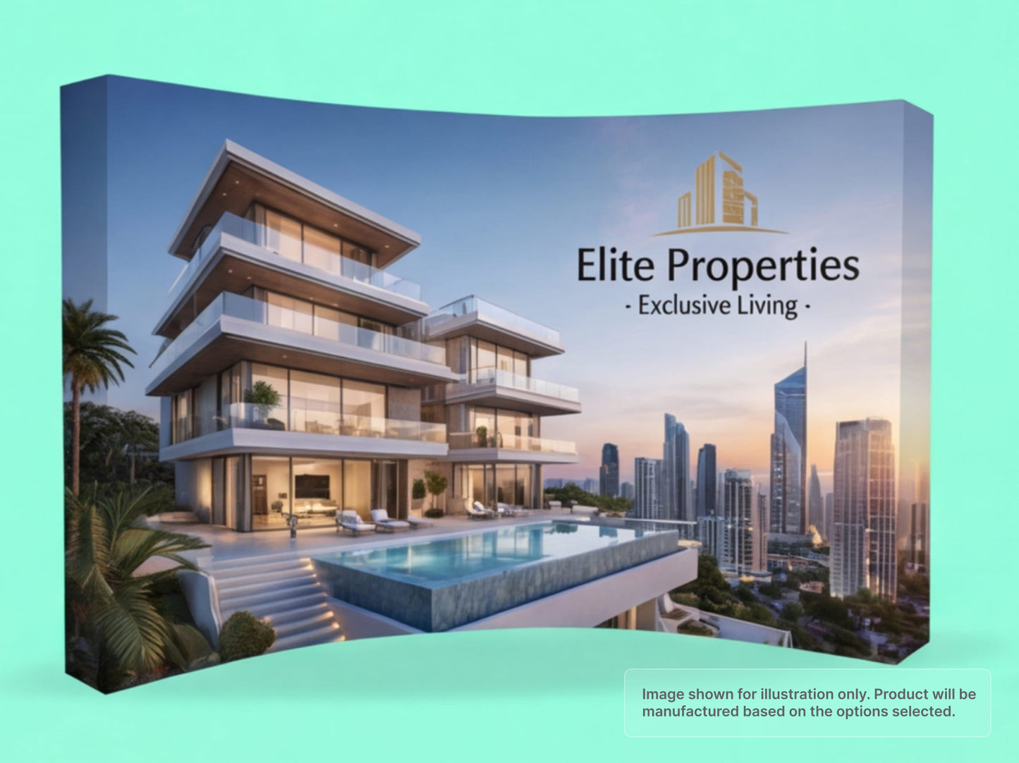 Fabric Curved Pop Up Display for Luxury Real Estate