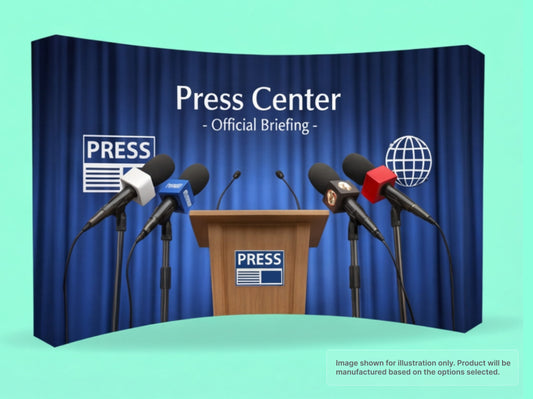 Fabric Curved Pop Up Display for Press Briefings