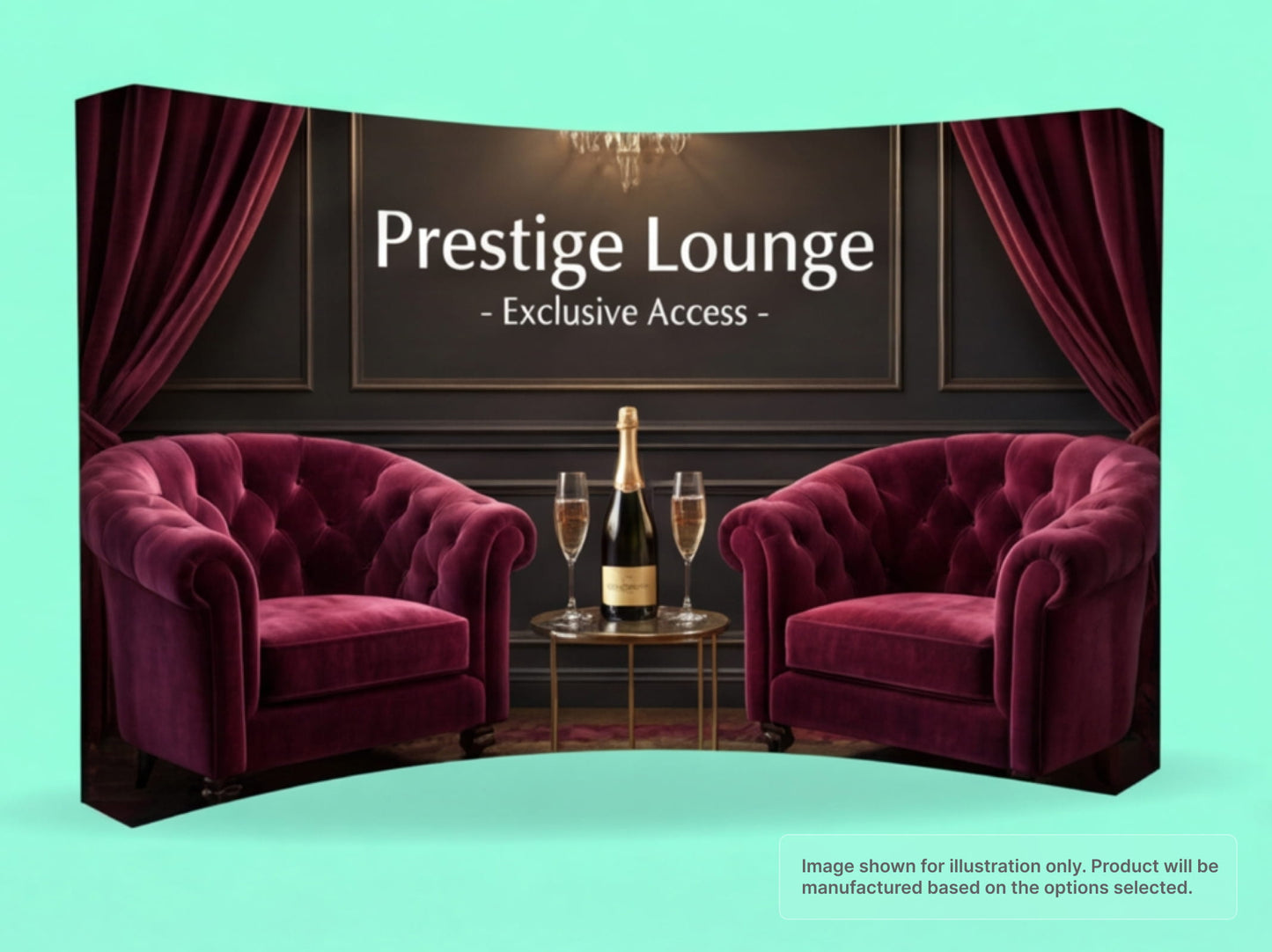 Fabric Curved Pop Up Display for VIP Lounges