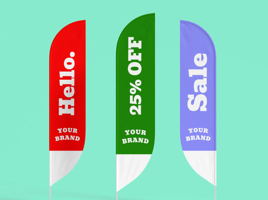 Custom Feather Flag with Cross Base