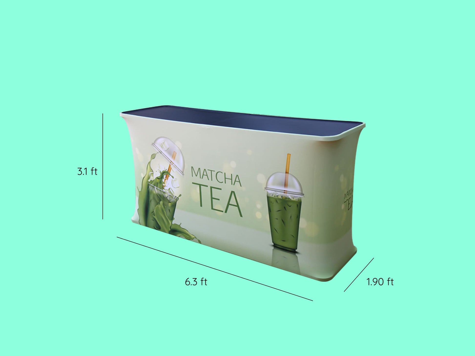 Folding Fabric Display Counter Dimension