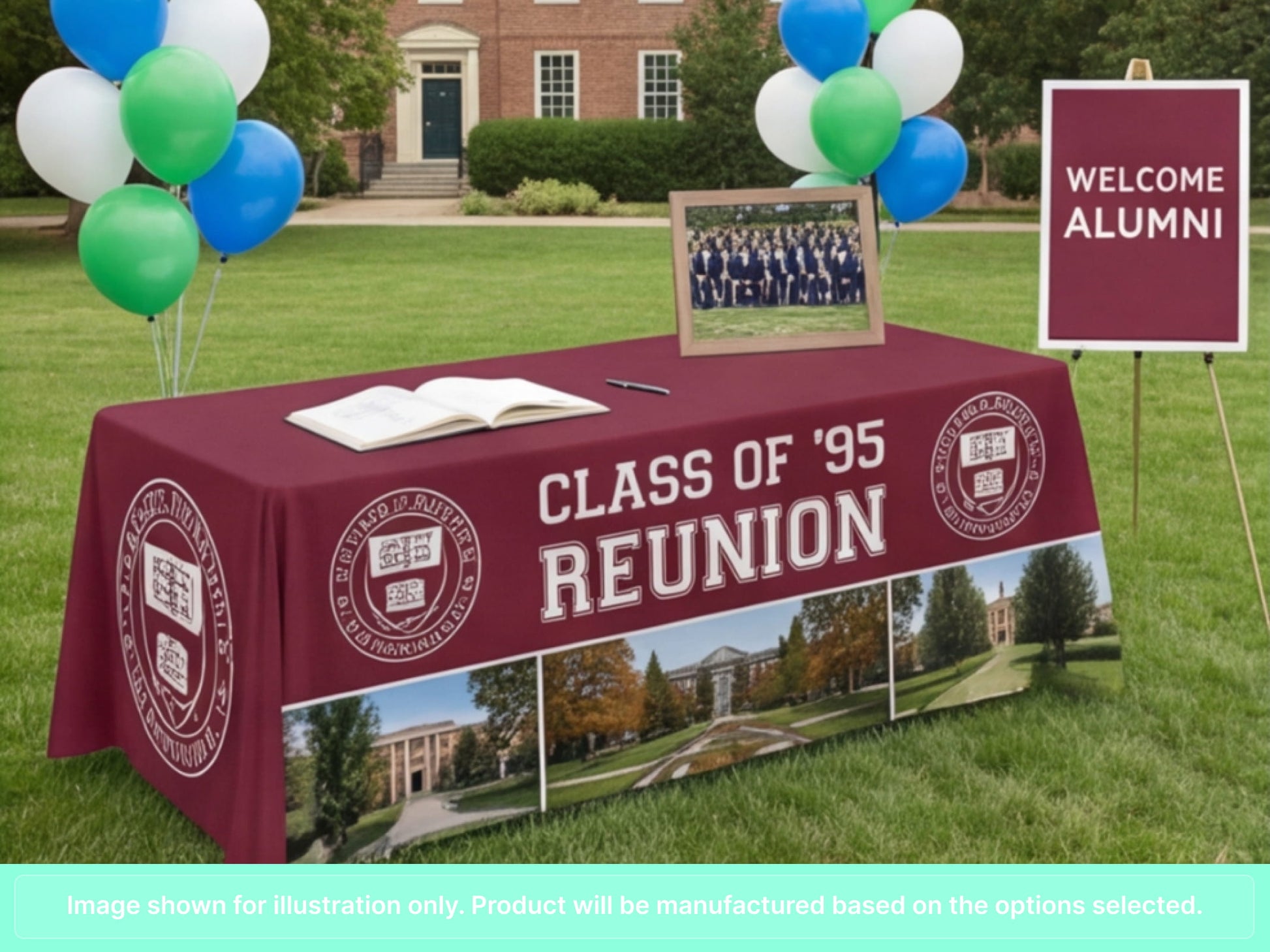 Full Printed Table Cover Throws for Alumni Weekends