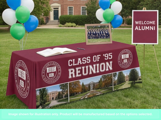 Full Printed Table Cover Throws for Alumni Weekends