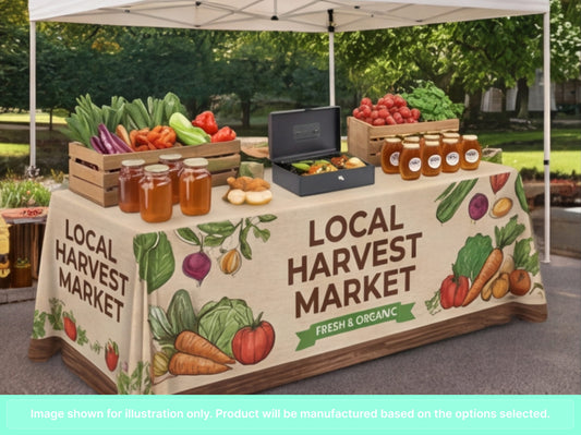Full Printed Table Cover Throws for Farmers Markets