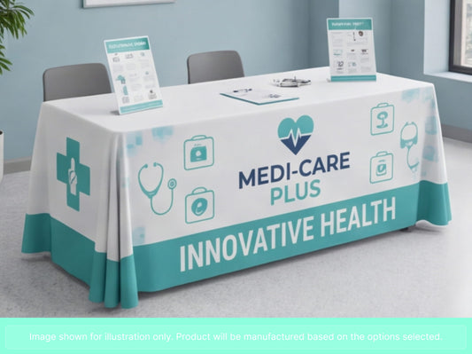 Full Printed Table Cover Throws for Healthcare & Pharma