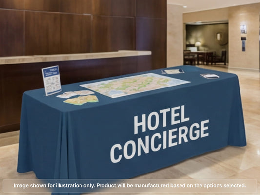 Full Printed Table Cover Throws for Information Desk