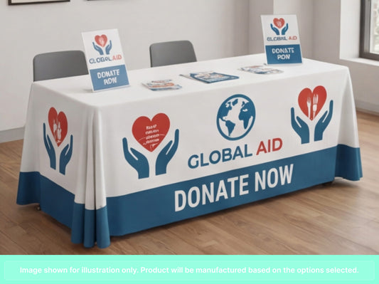 Full Printed Table Cover Throws for Non-Profits