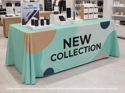 Full Printed Table Cover Throws for Retail Showroom