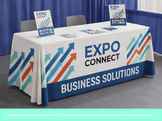 Full Printed Table Cover Throws for Trade Shows