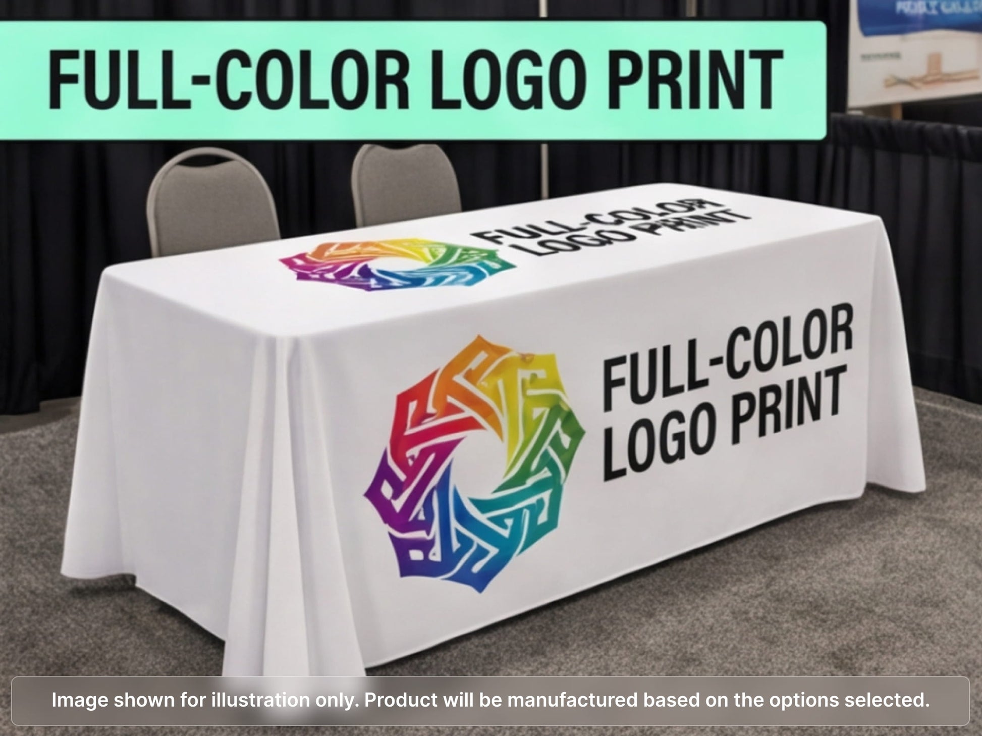 Full Printed Table Cover Throws with Full-Color Logo