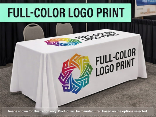 Full Printed Table Cover Throws with Full-Color Logo