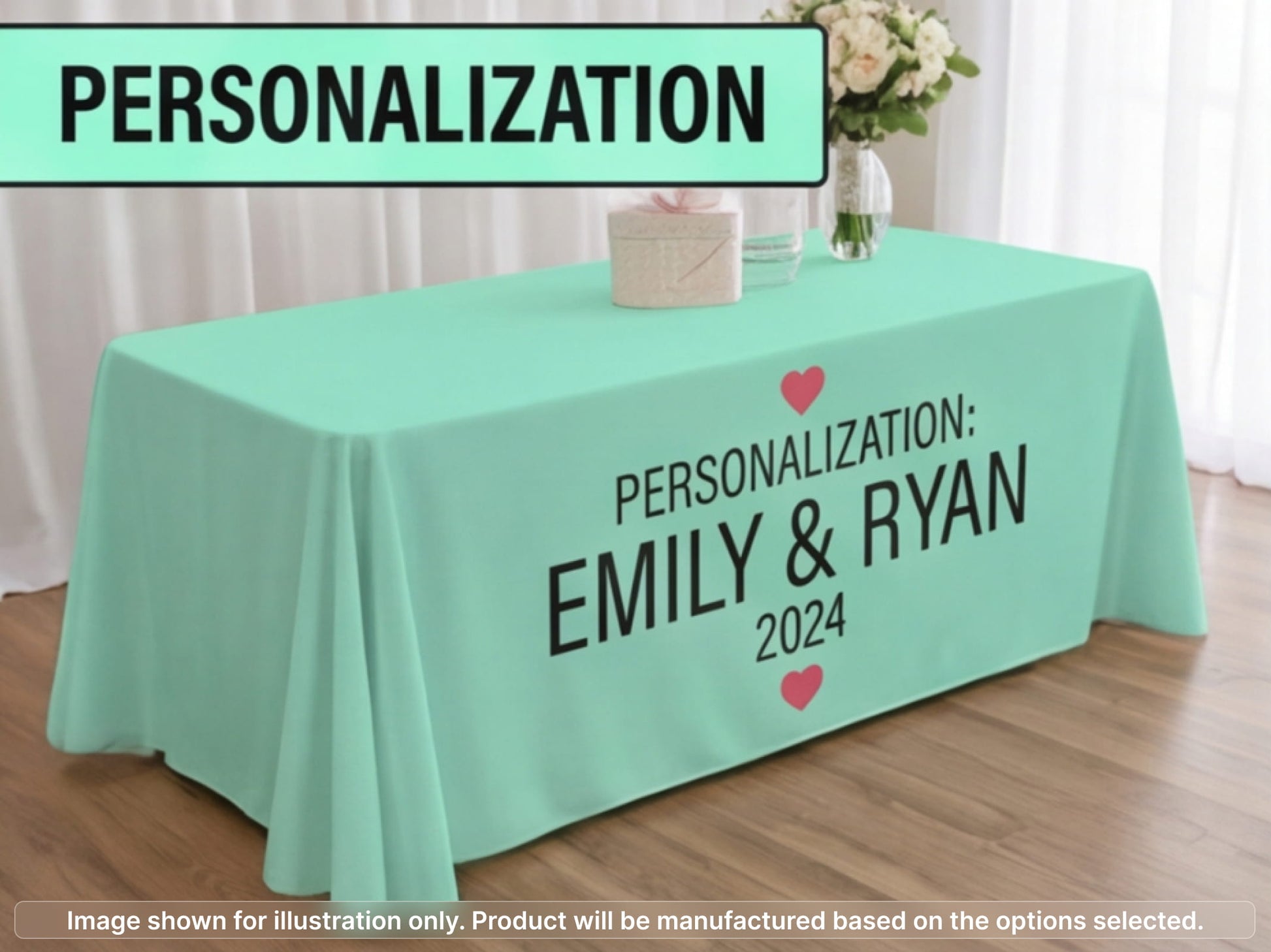 Full Printed Table Cover Throws with Personalization