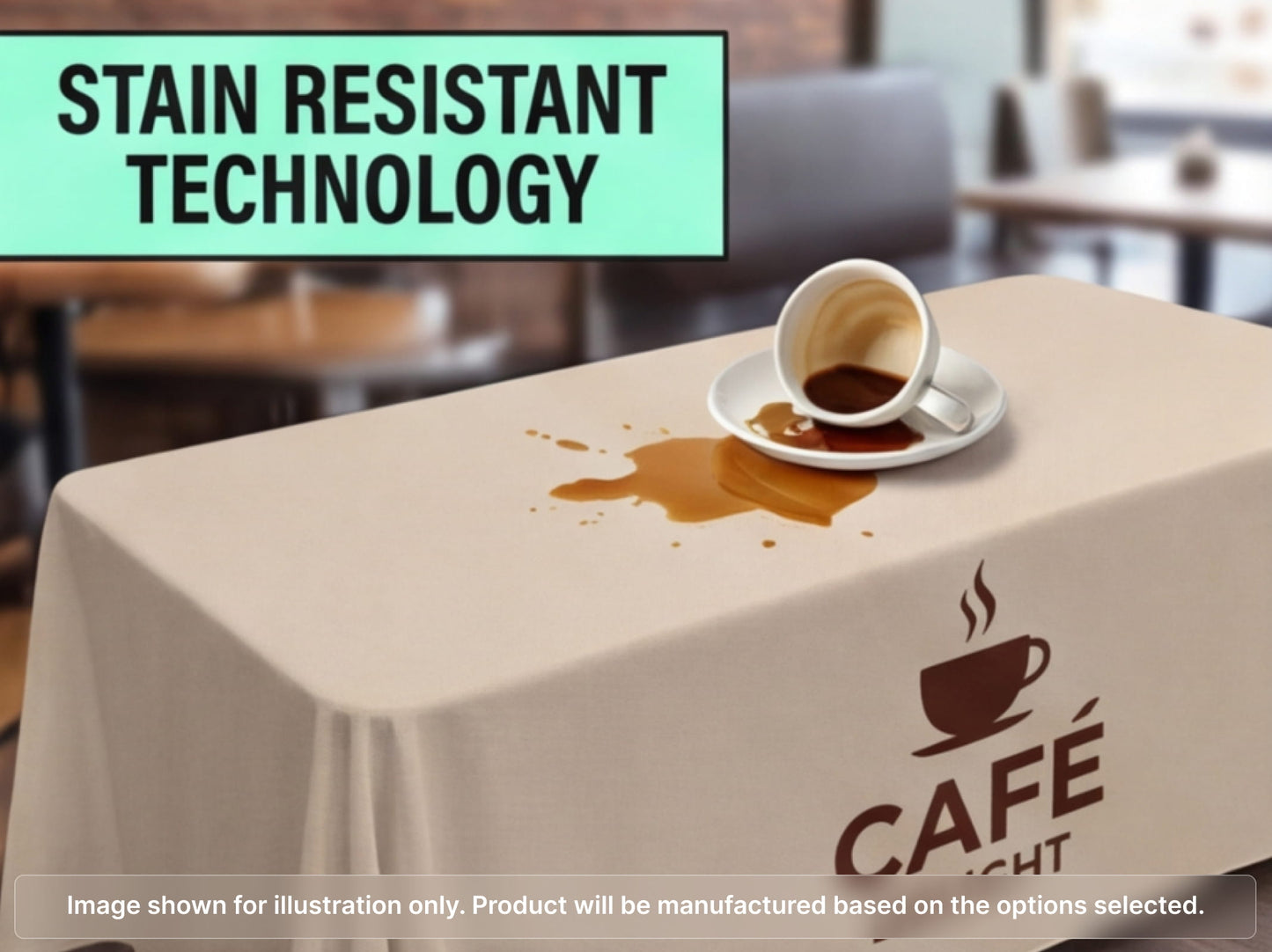 Full Printed Table Cover Throws with Stain Resistant Fabric