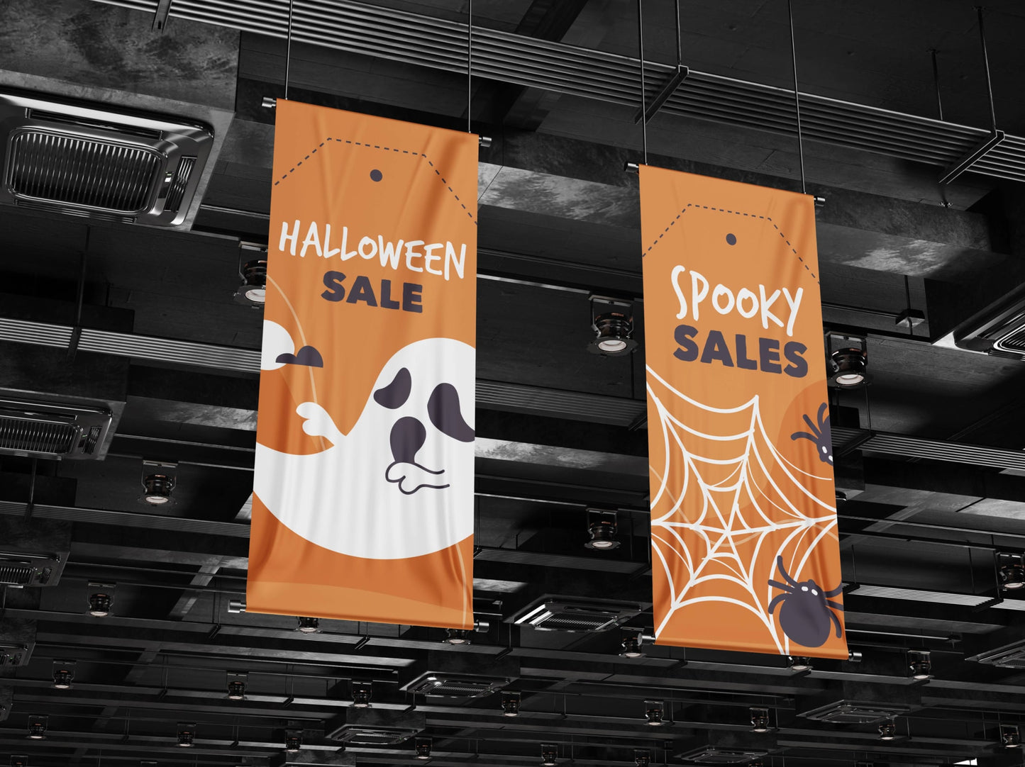 Halloween Sale Vertical Banner for Stores