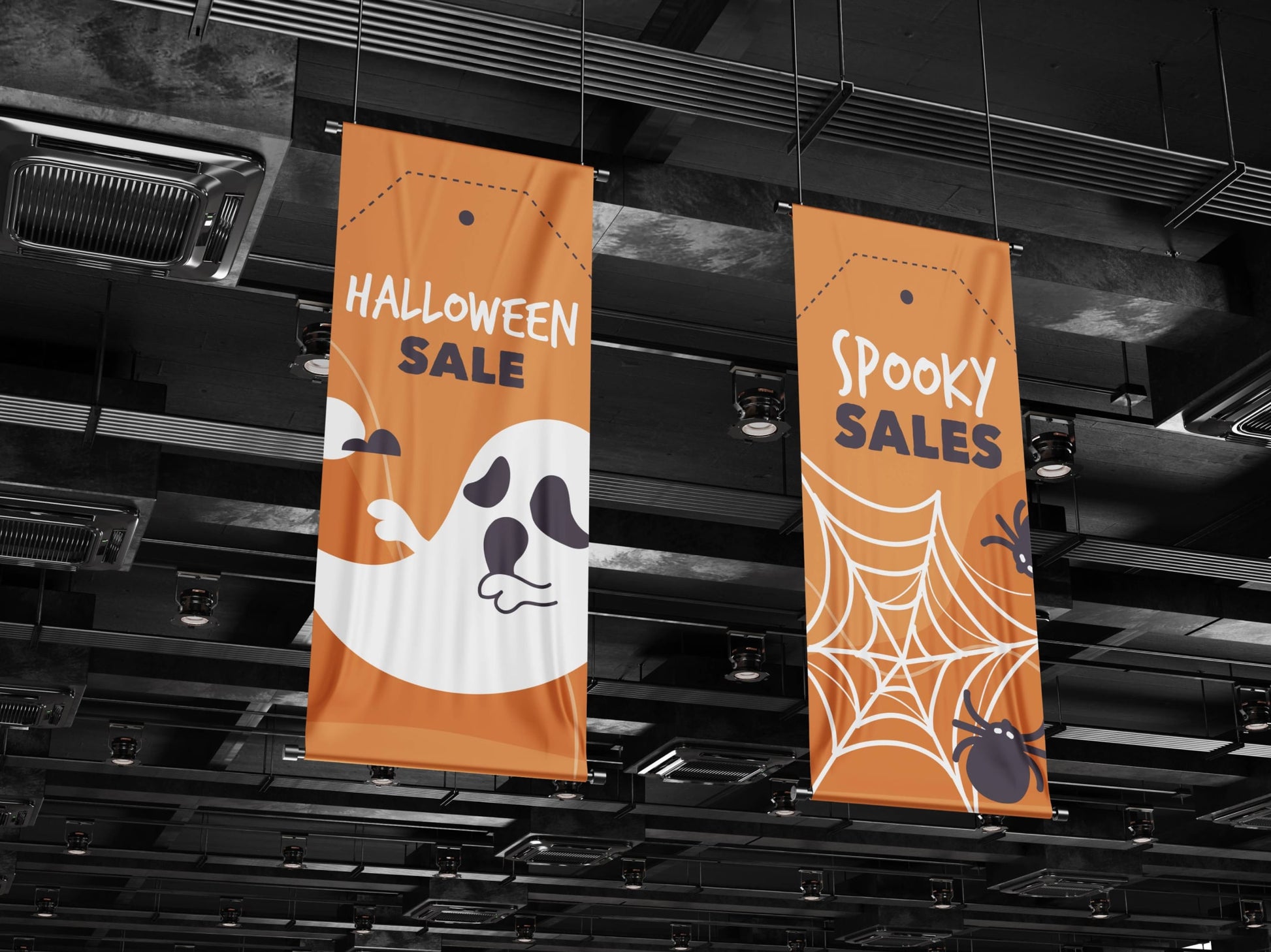 Halloween Sale Vertical Banner for Stores