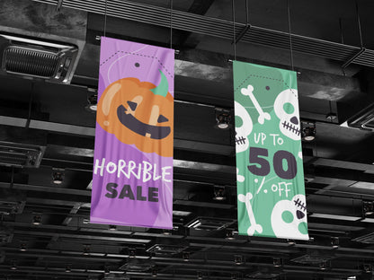 Halloween Sales Banner Vertical Hanging