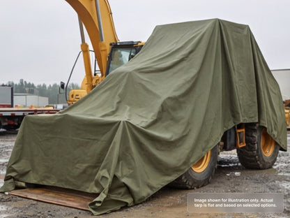 Heavy Duty Canvas Tarps - Water Resistant for Equipment Wrap