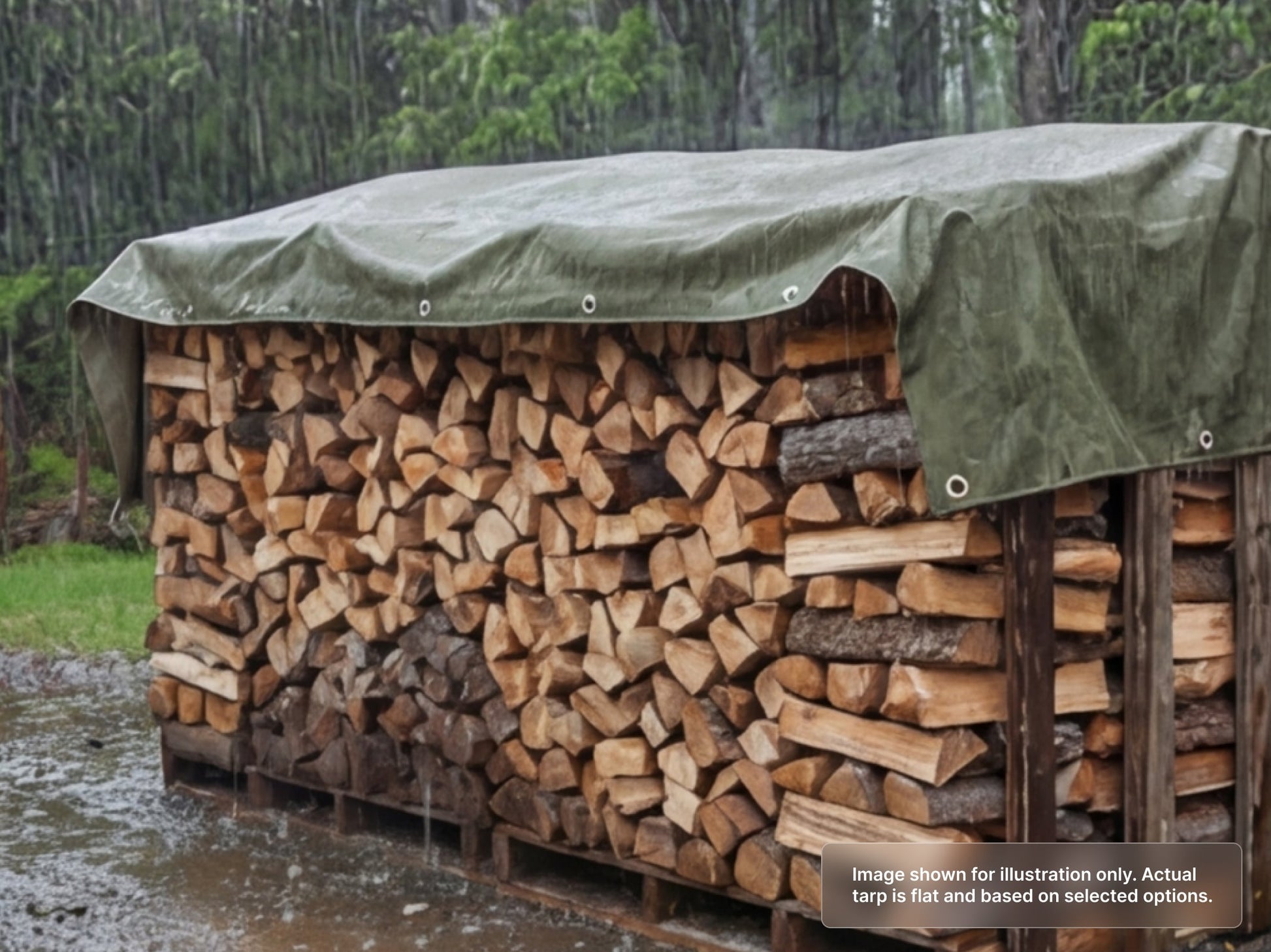Heavy Duty Canvas Tarps - Water Resistant for Firewood Cover