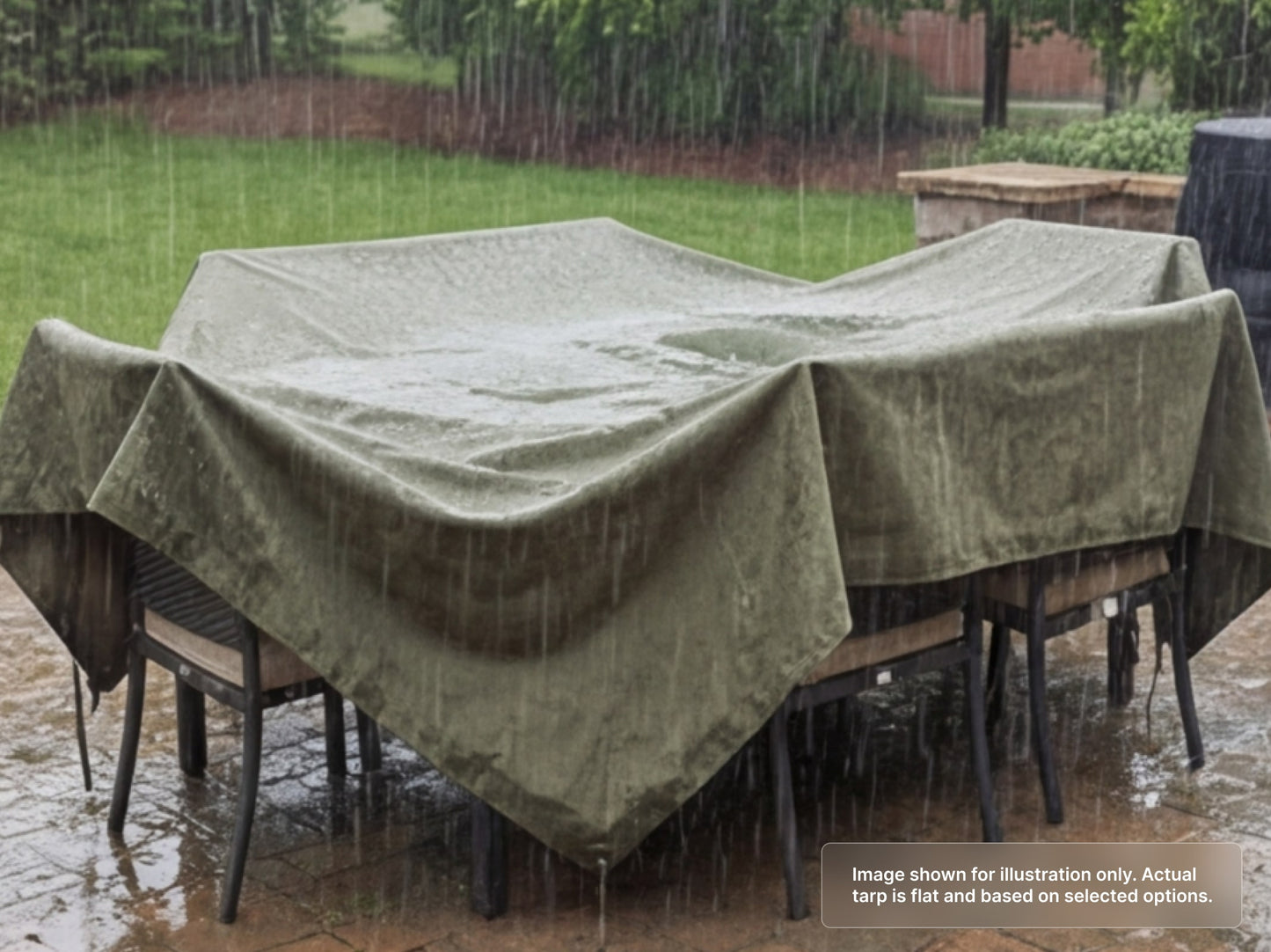Heavy Duty Canvas Tarps - Water Resistant for Outdoor Furniture Protection