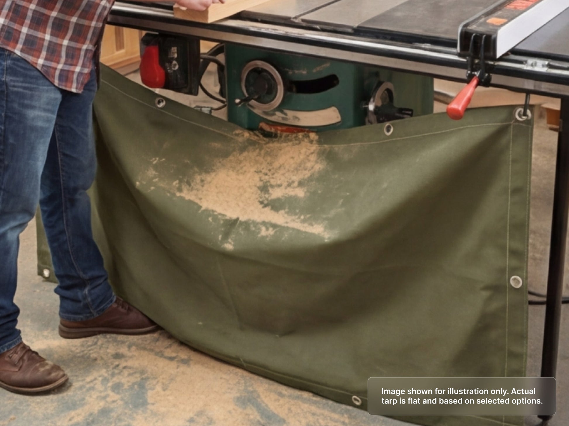 Heavy Duty Canvas Tarps - Water Resistant for Woodworkers