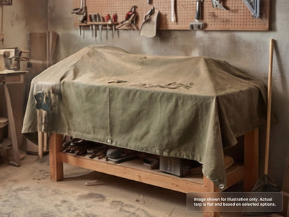 Heavy Duty Canvas Tarps - Water Resistant for Workshop