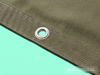Heavy Duty Canvas Tarps - Water Resistant with with Reinforced Webbing