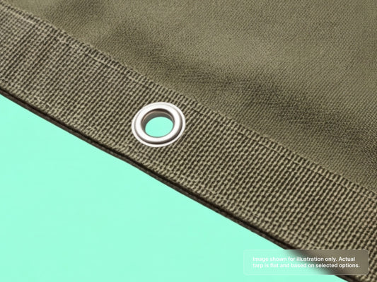 Heavy Duty Canvas Tarps - Water Resistant with with Reinforced Webbing