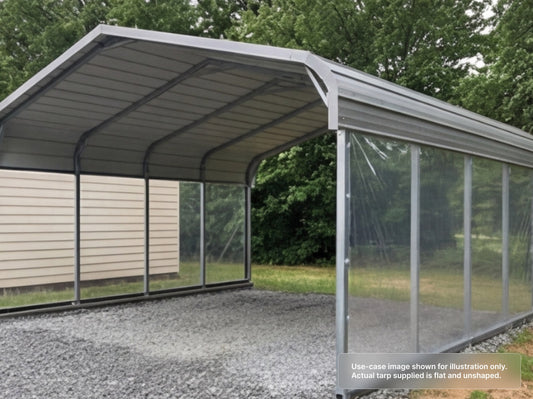 Heavy Duty Clear Vinyl Tarp for Carport Side Wall