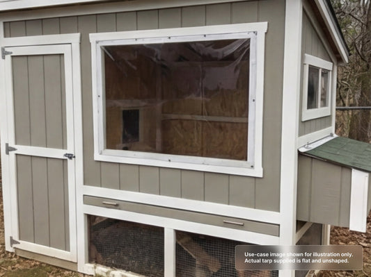 Heavy Duty Clear Vinyl Tarp for Chicken Coop Window