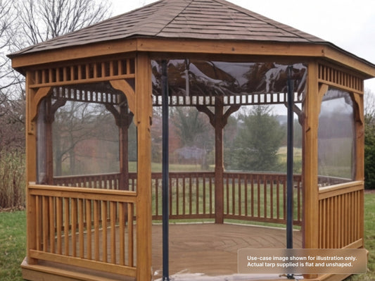 Heavy Duty Clear Vinyl Tarp for Gazebo Screen