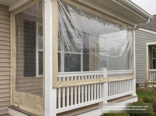 Heavy Duty Clear Vinyl Tarp for Porch Weather Shield