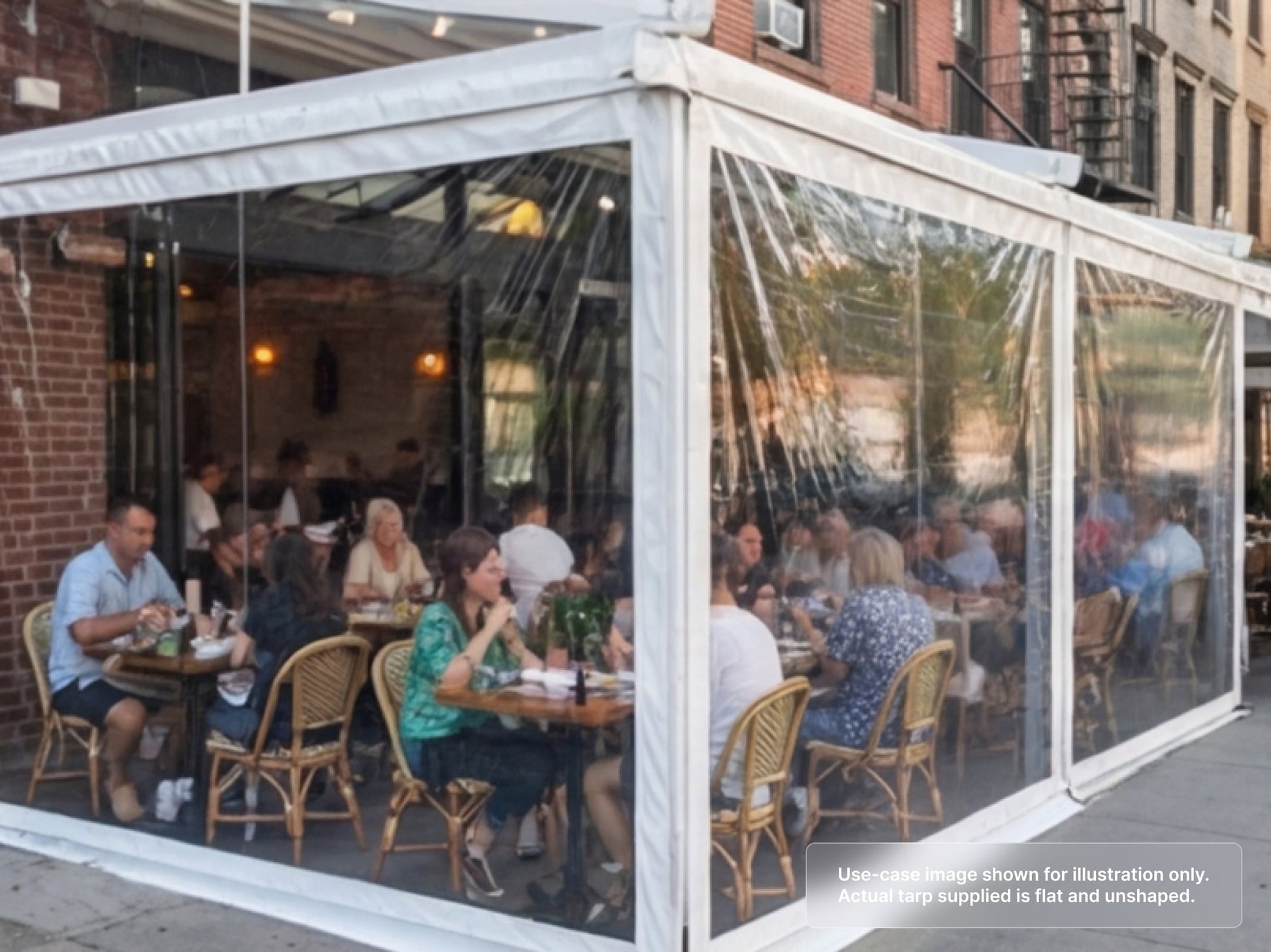 Heavy Duty Clear Vinyl Tarp for Restaurants & Cafes