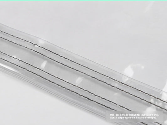 Heavy Duty Clear Vinyl Tarp with Double-Stitched Hems